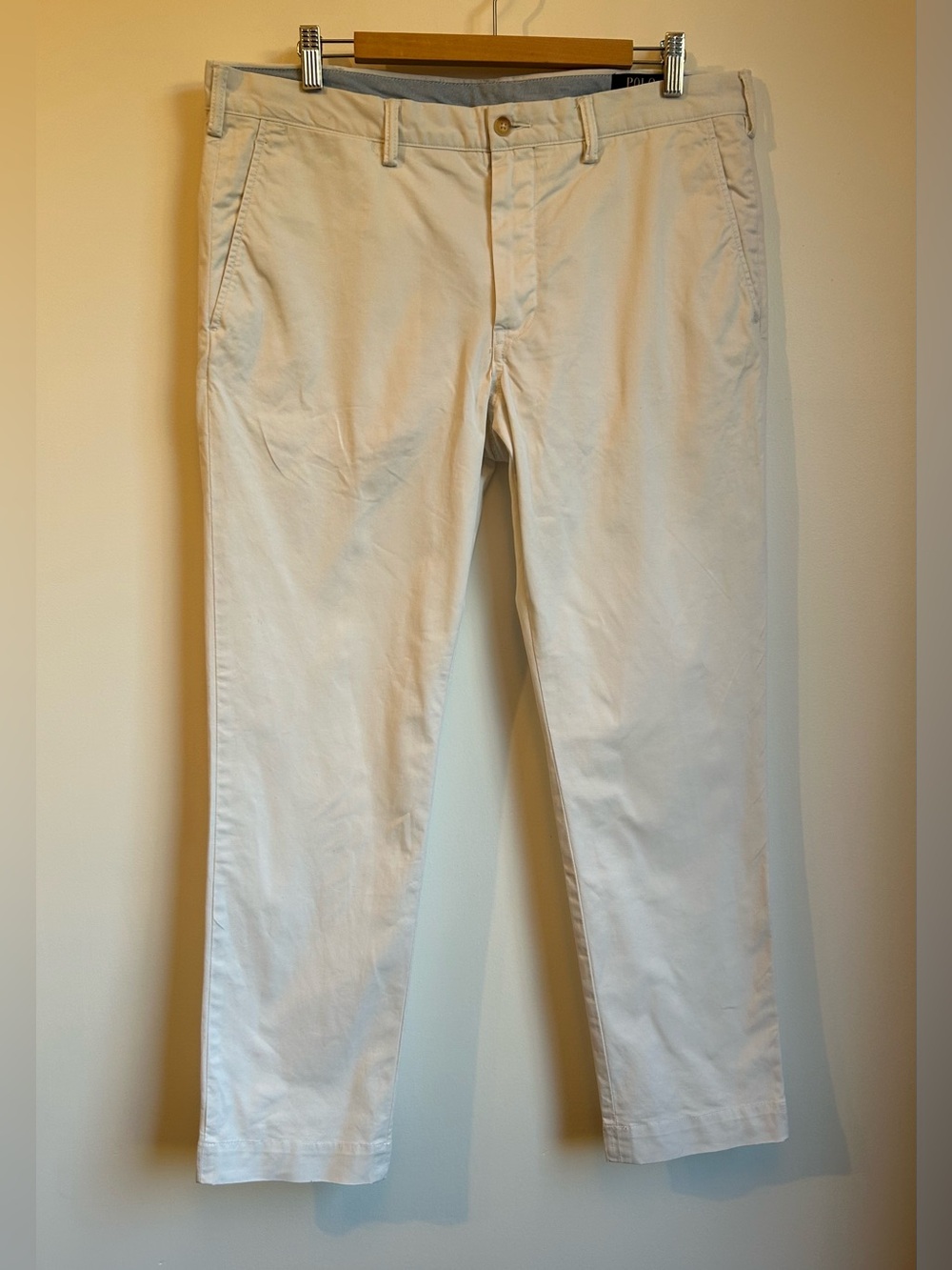 Polo Ralph Lauren Men's Cream Tan Slim Stretch Chino Pants Size 36x30